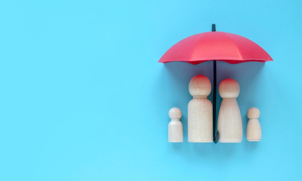 Family health and life insurance concept.