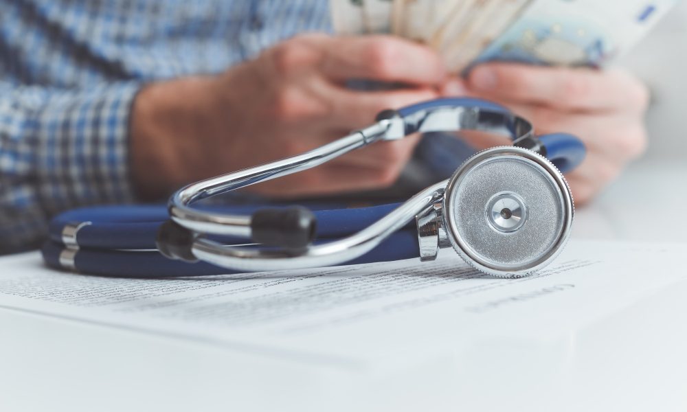 Finance and medicine. Health insurance concept
